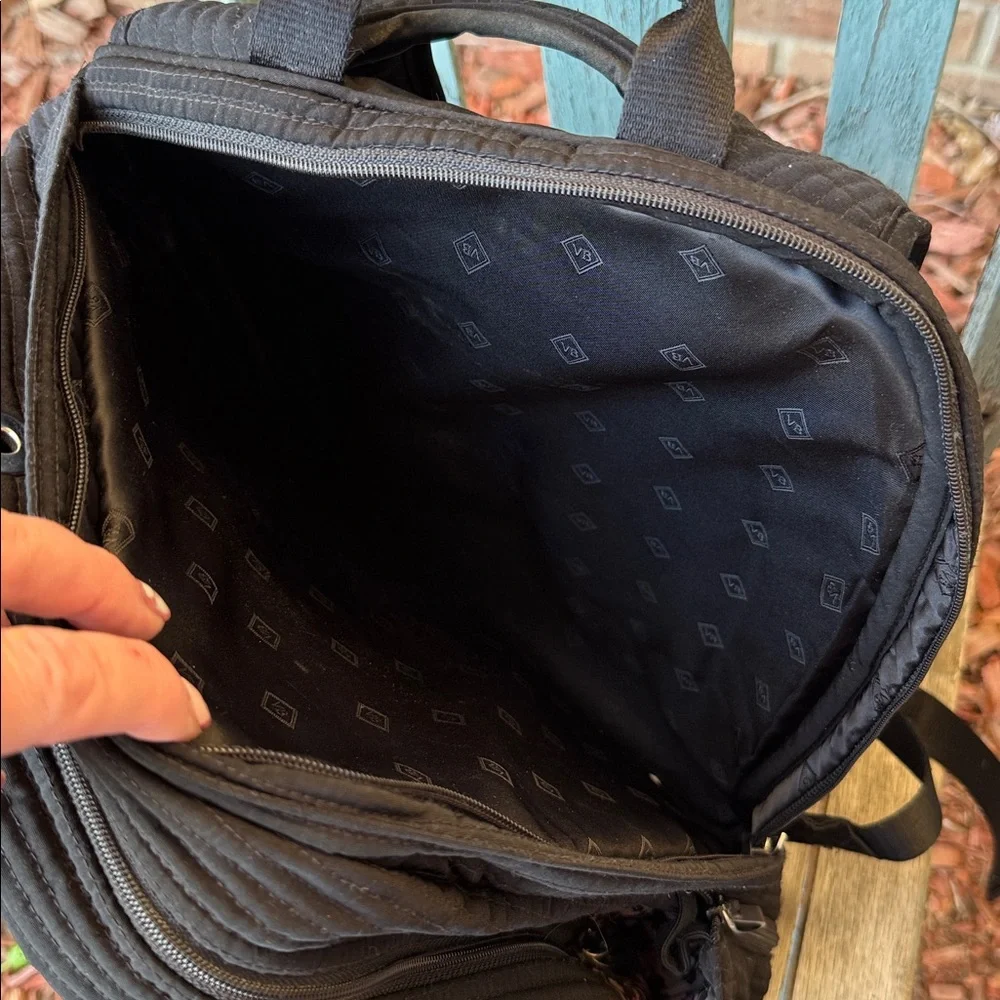 Vera Bradley Black Quilted Campus Backpack~pls read!